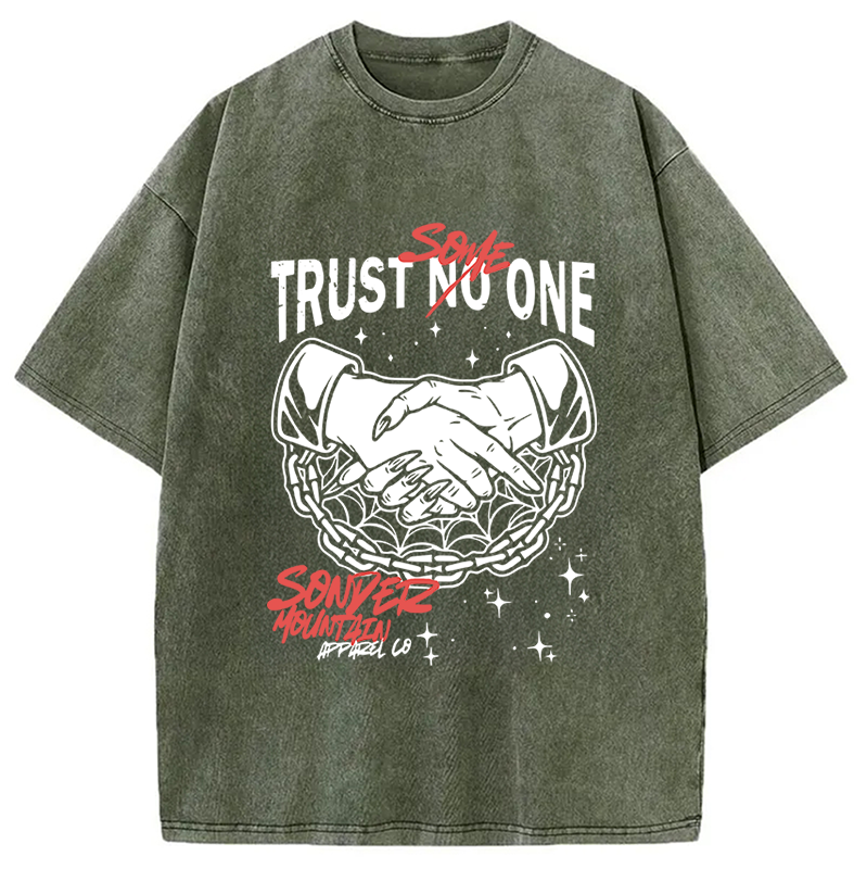 Modecanvas Trust Someone Hip-Hop Washed T-Shirt