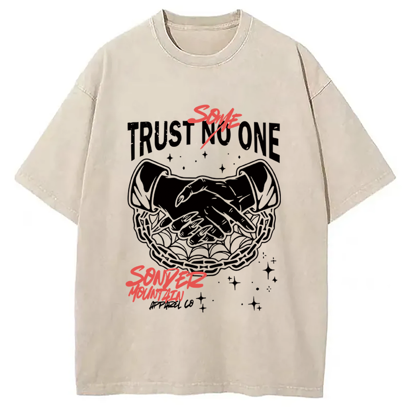 Modecanvas Trust Someone Hip-Hop Washed T-Shirt