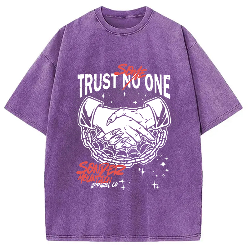 Modecanvas Trust Someone Hip-Hop Washed T-Shirt