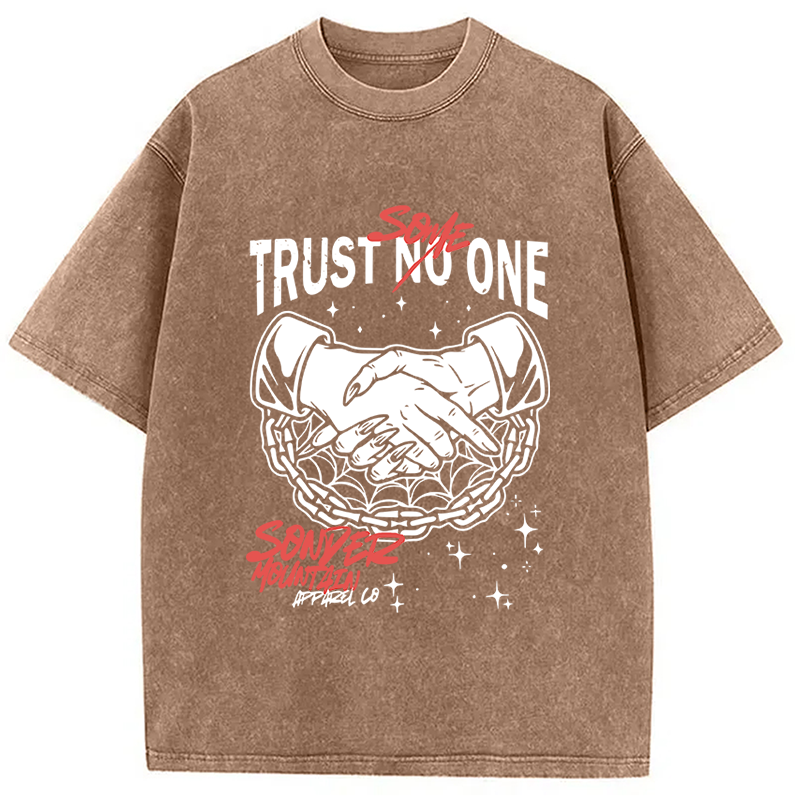 Modecanvas Trust Someone Hip-Hop Washed T-Shirt