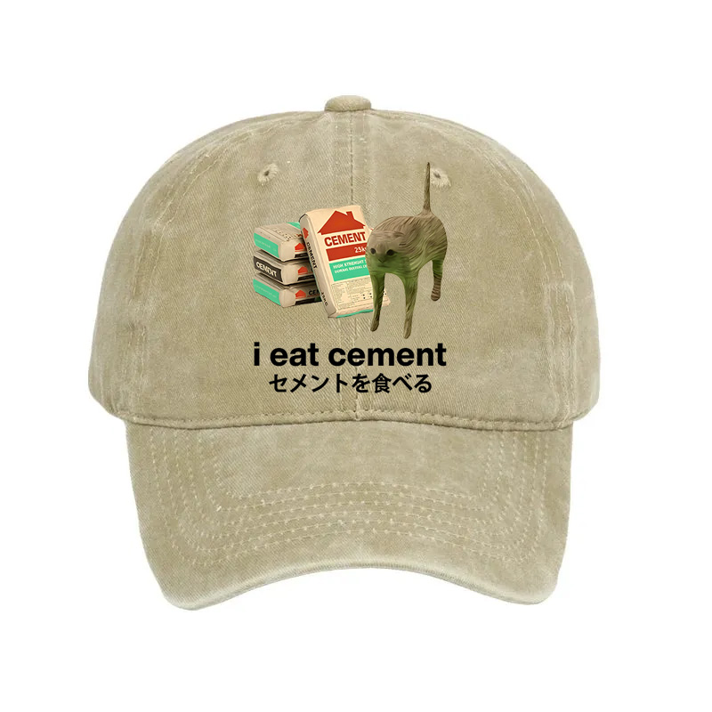Modecanvas I Eat Cement Washed Cap-modecanvas
