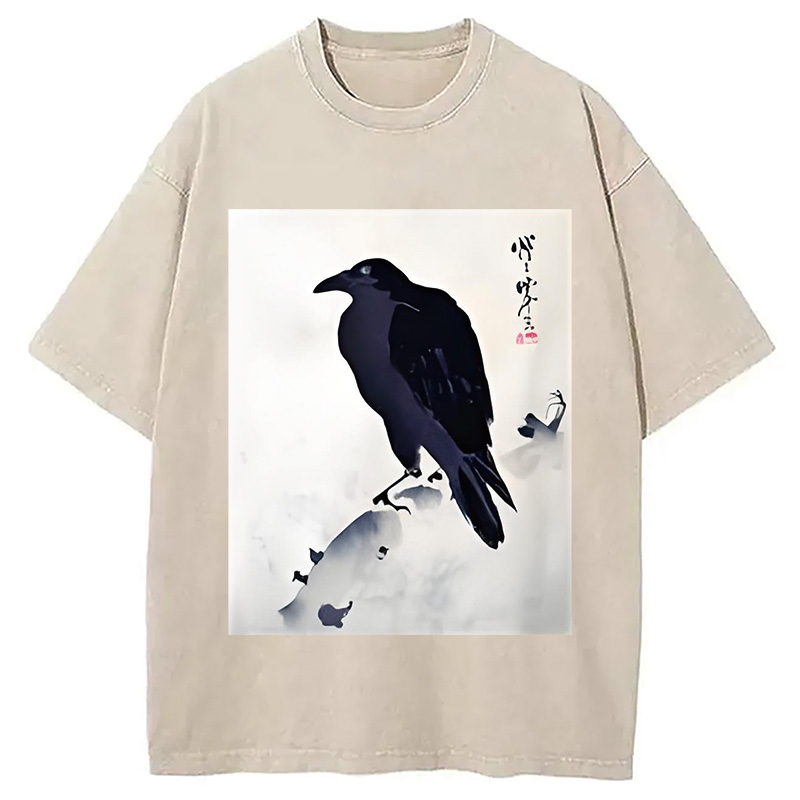 Modecanvas Japanese Kyosai Crow Washed T-Shirt