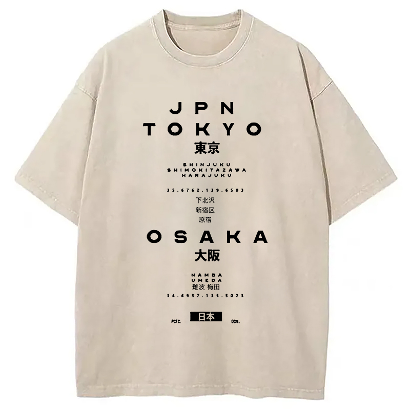 Modecanvas Tokyo and Osaka City District Washed T-Shirt