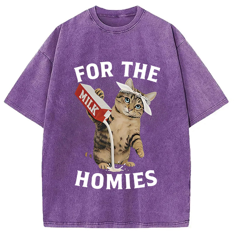 Modecanvas For The Homies Cat Washed T-Shirt