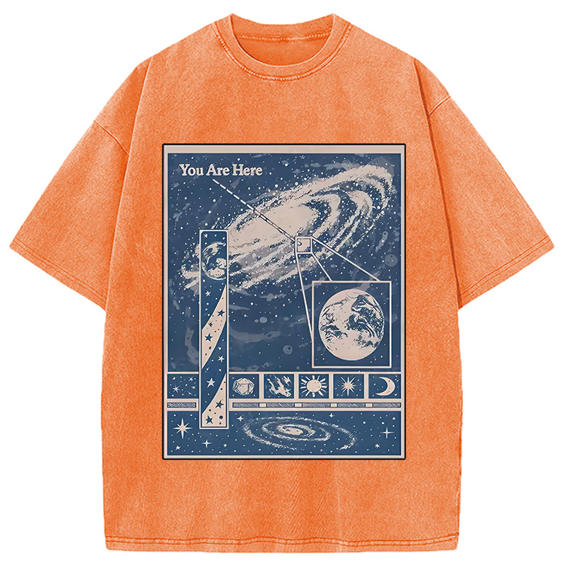 Modecanvas You Are Here Space Washed T-Shirt