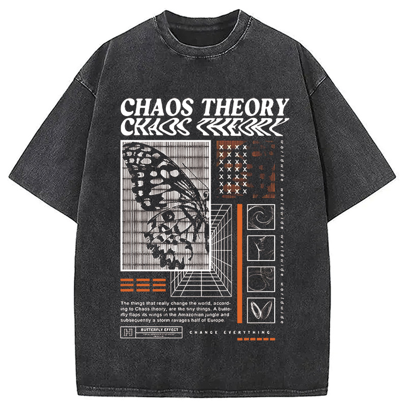 Modecanvas Chaos Theory DTG Printing Washed T-Shirt-modecanvas