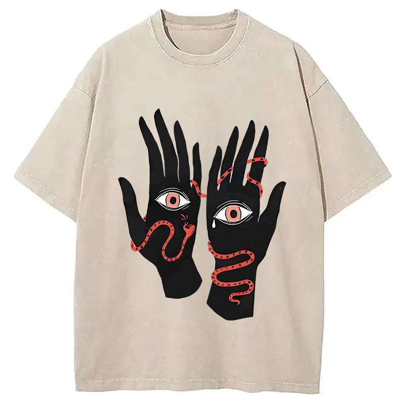 Modecanvas The Eyes Will Not Deceive You Washed T-Shirt
