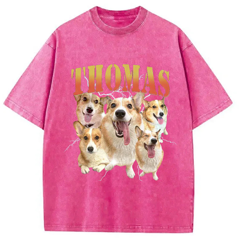 Modecanvas Funny Dog Meme Washed T-Shirt