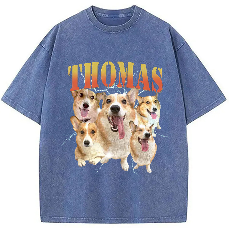 Modecanvas Funny Dog Meme Washed T-Shirt