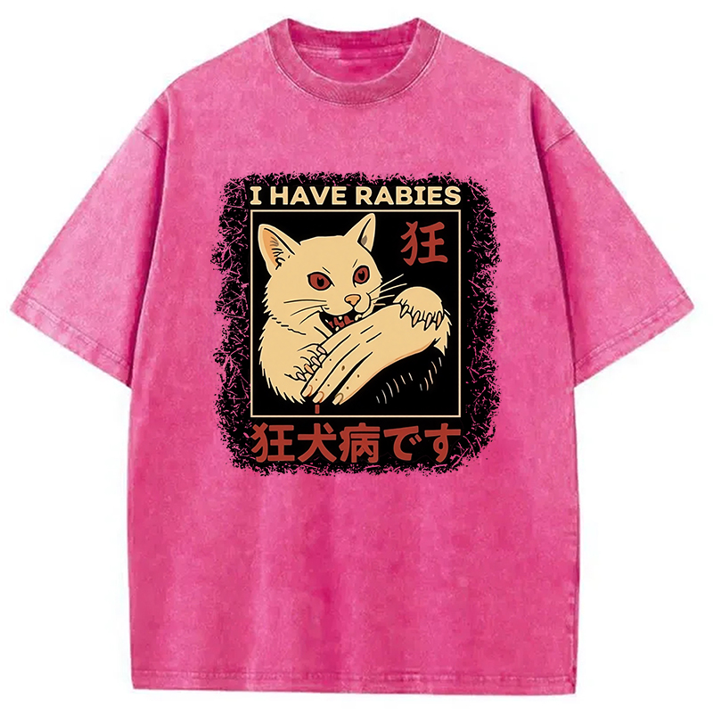 Modecanvas I Have Rabies Washed T-Shirt