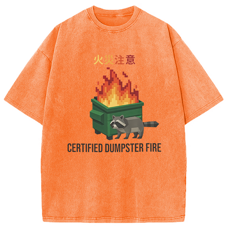 Modecanvas Certified Dumpster Fire Washed T-Shirt
