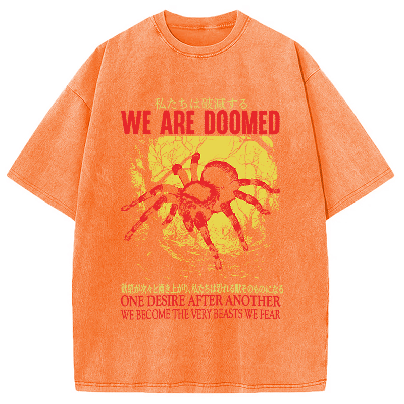 Modecanvas We Are Doomed Tarantula Washed T-Shirt