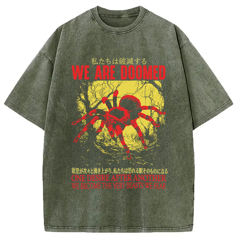 Modecanvas We Are Doomed Tarantula Washed T-Shirt