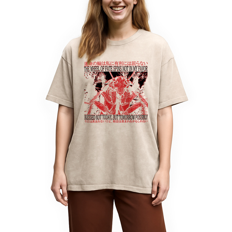 Modecanvas The Wheel Of Fate Cockroach Washed T-Shirt