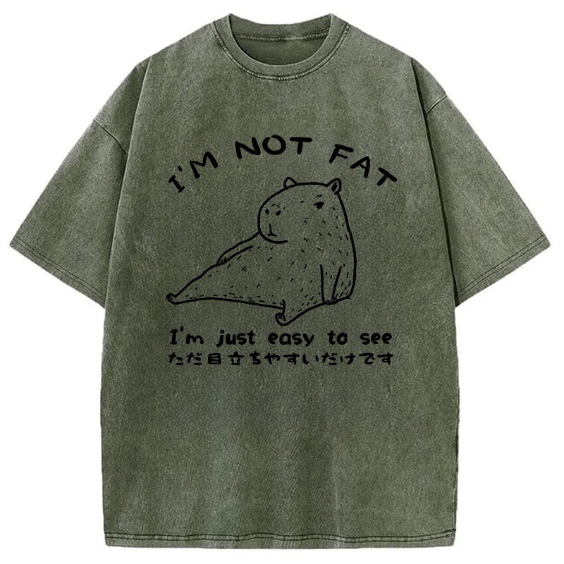 Modecanvas Capybara Fat Just Easy to See Washed T-Shirt