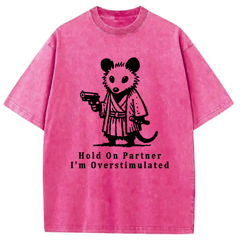 Modecanvas Funny Possum Samurai Washed T-Shirt