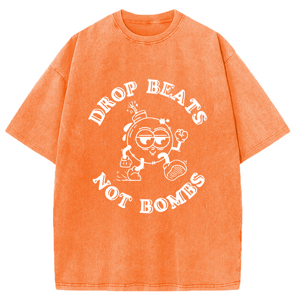 Modecanvas Drop Beats Not Bombs Washed T-Shirt