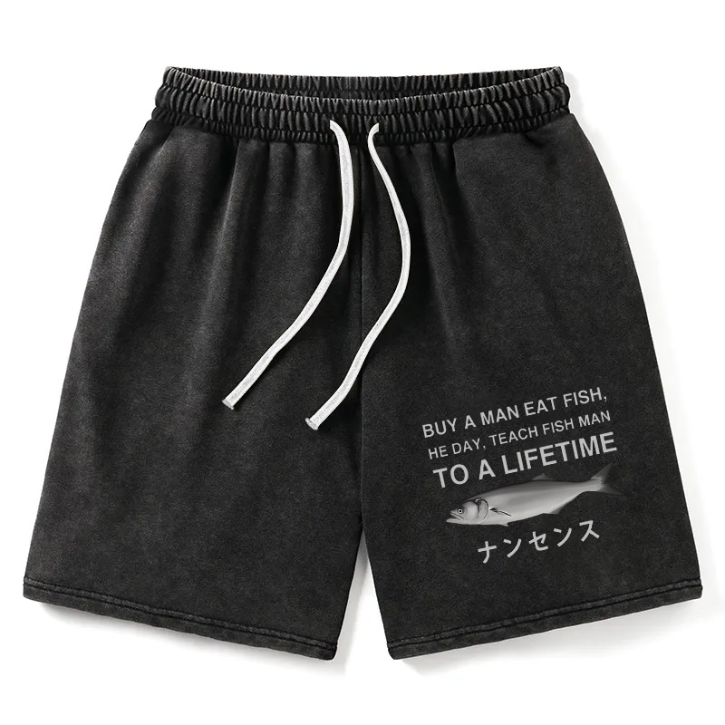 Modecanvas Funny To A Lifetime Washed Short