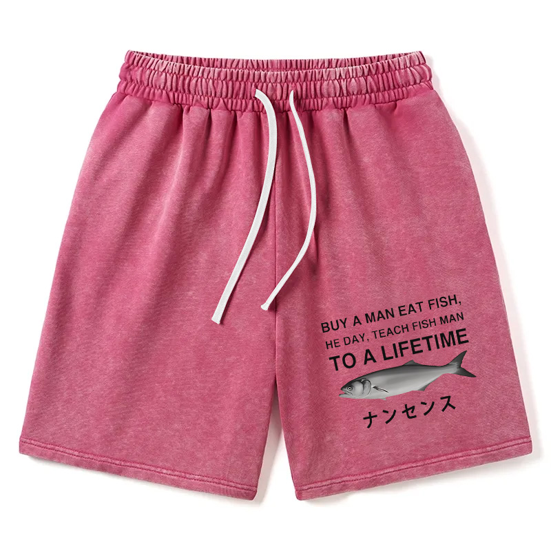 Modecanvas Funny To A Lifetime Washed Short
