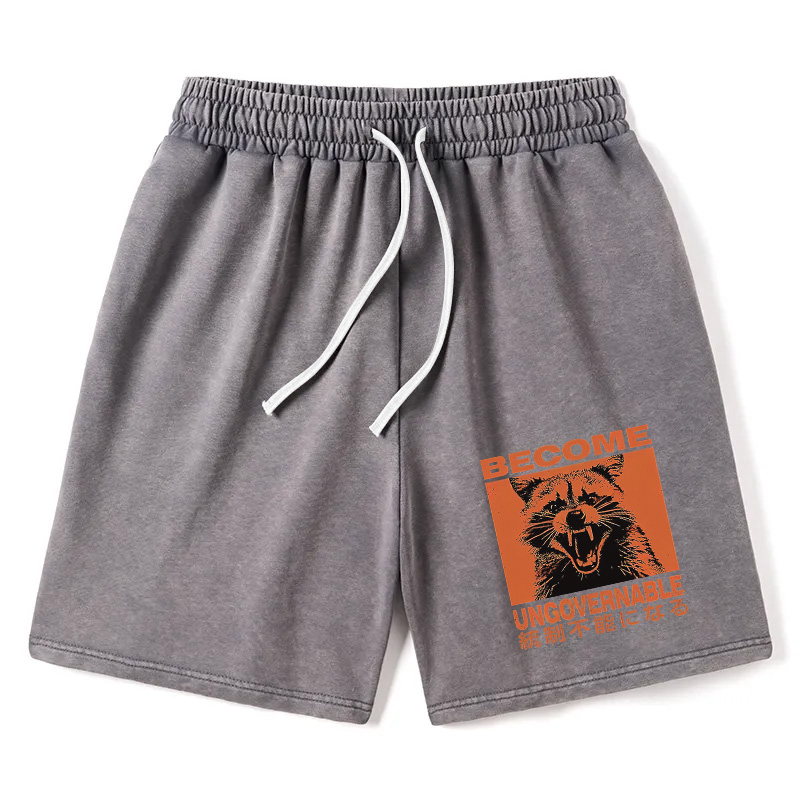 Modecanvas Ungovernable Raccoon Washed Short