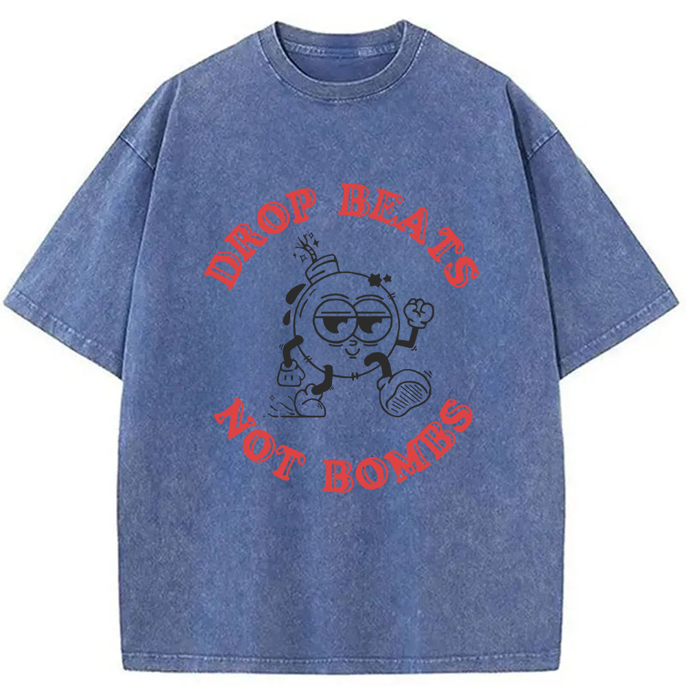Modecanvas Drop Beats Not Bombs Washed T-Shirt
