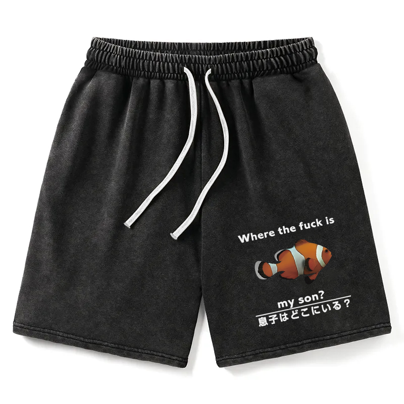 Modecanvas Fish Looking For Son Washed Short