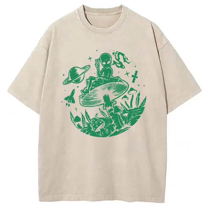 Modecanvas Psychedelic Alien Trip Washed T-Shirt