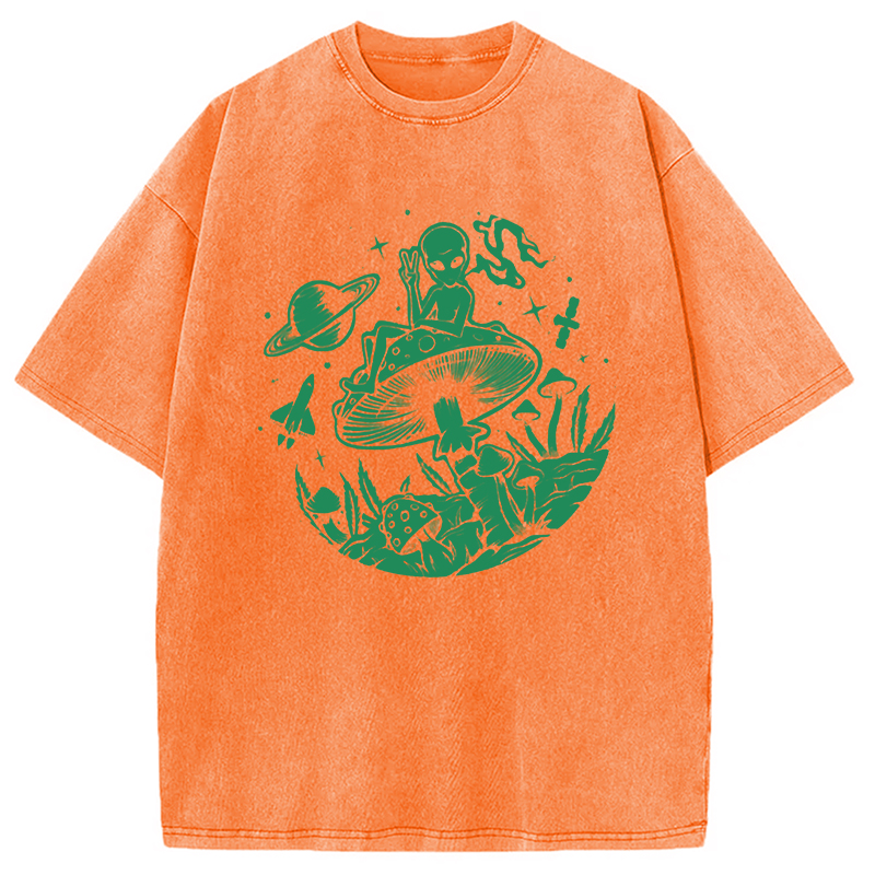 Modecanvas Psychedelic Alien Trip Washed T-Shirt