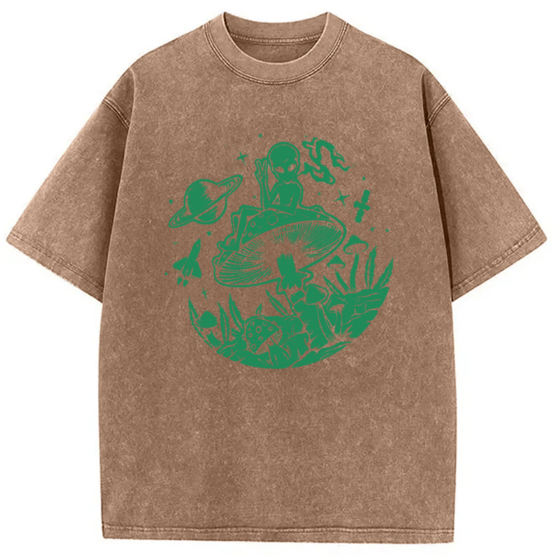 Modecanvas Psychedelic Alien Trip Washed T-Shirt