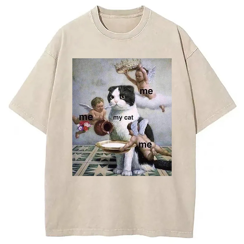 Modecanvas My Cat Washed T-Shirt