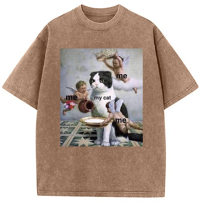 Modecanvas My Cat Washed T-Shirt