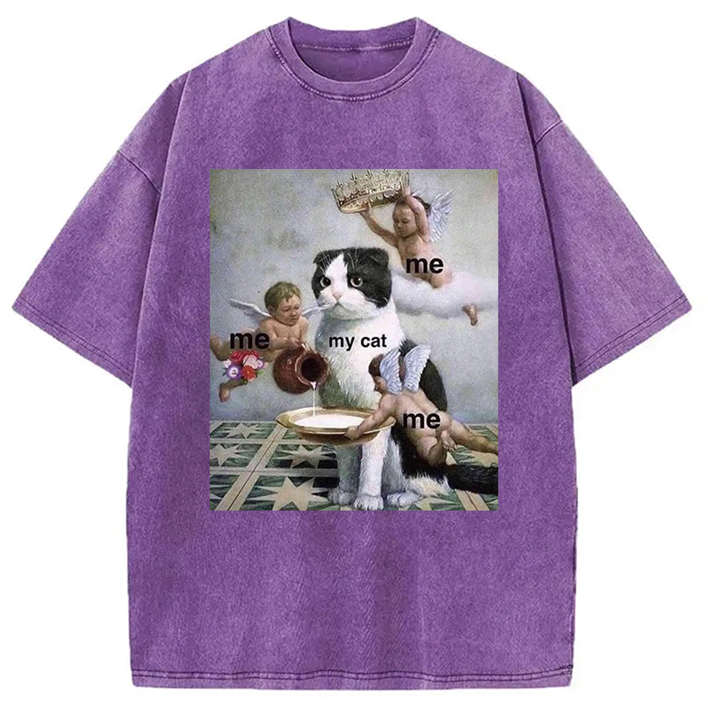 Modecanvas My Cat Washed T-Shirt