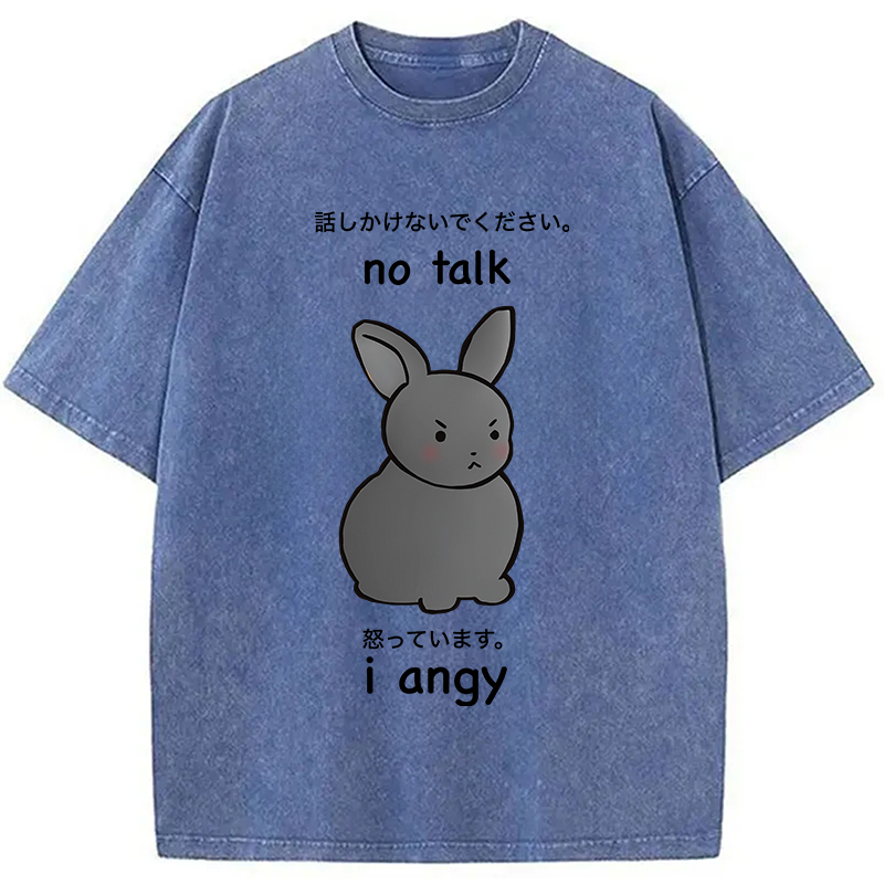 Modecanvas No Talk I Angy Washed T-Shirt-modecanvas