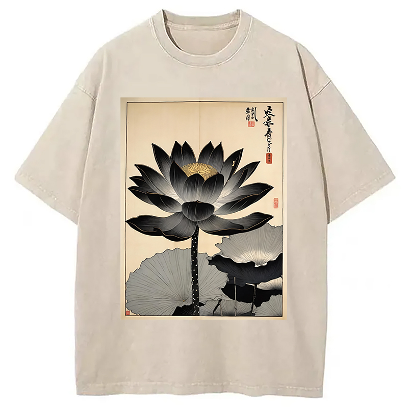 Modecanvas Japanese Black Lotus Washed T-Shirt