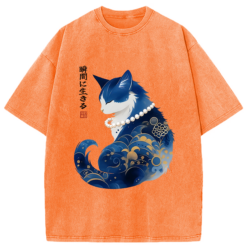 Modecanvas Living the Present Washed T-Shirt