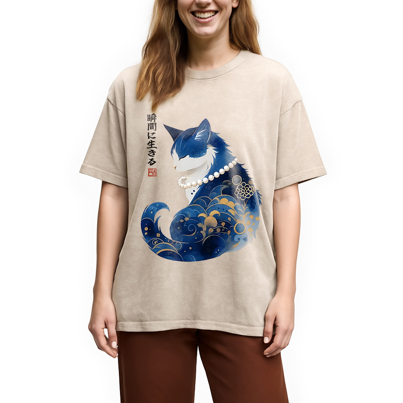 Modecanvas Living the Present Washed T-Shirt