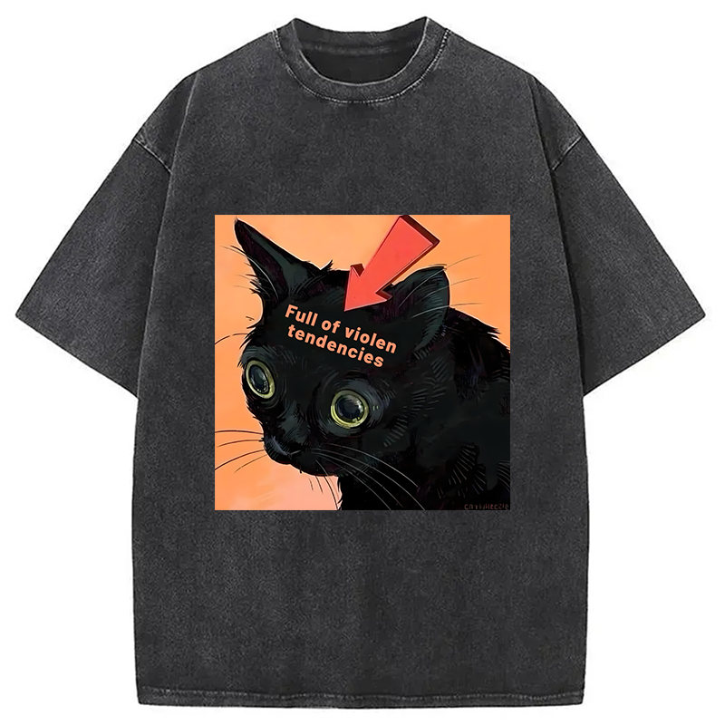 Modecanvas Full of Violen Tendencies Washed T-Shirt