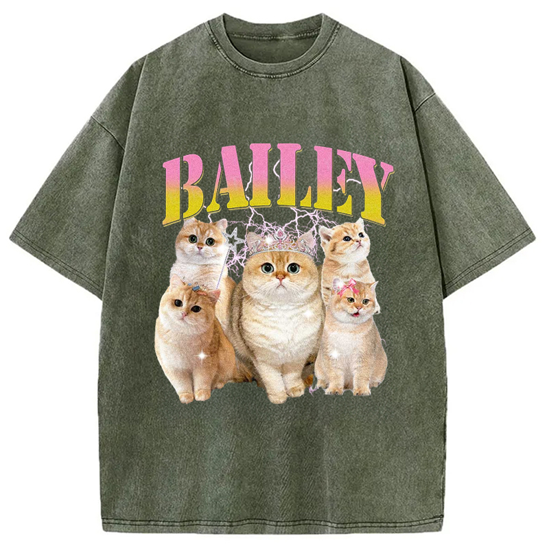 Modecanvas Cute Cat Meme Washed T-Shirt