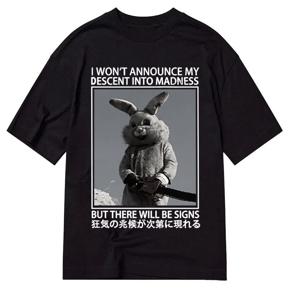 Modecanvas Rabbit Goes Into Madness DTG Printing Classic T-Shirt-modecanvas