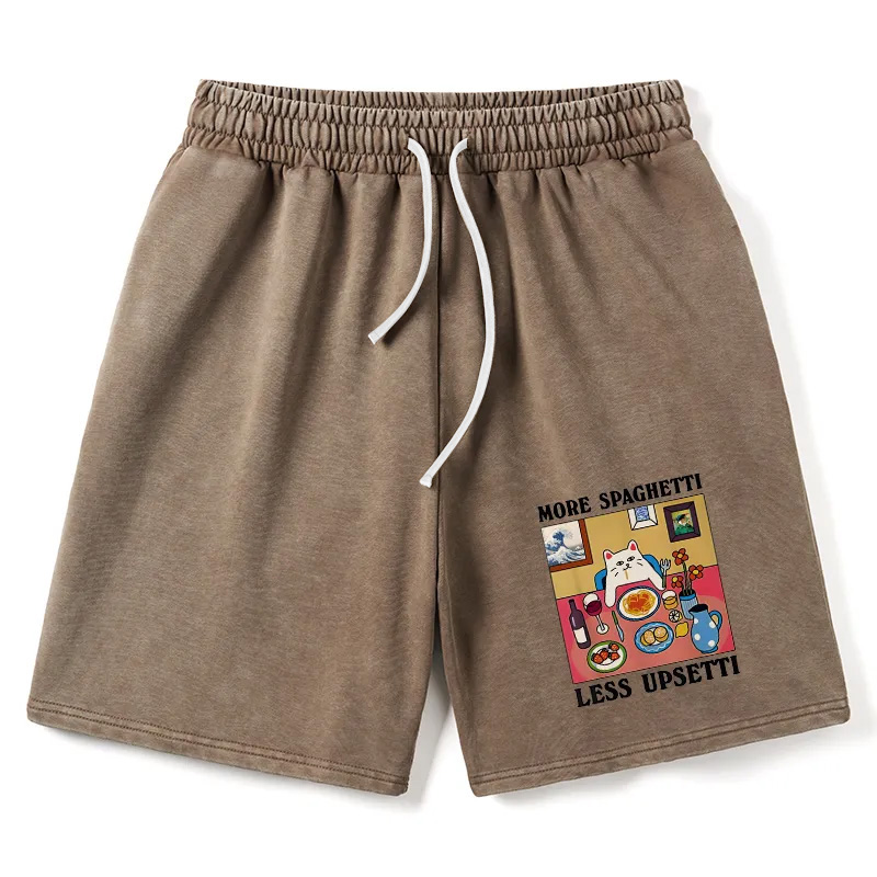Modecanvas More Spaghetti Less Upsetti Washed Shorts