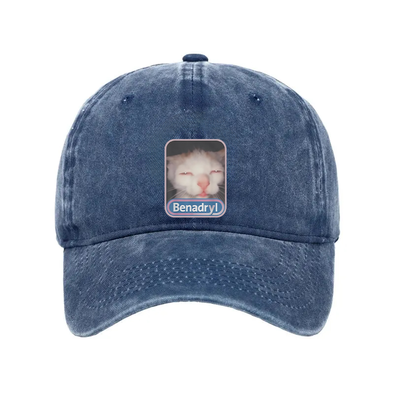 Modecanvas diphenhydramine Meme Cat Washed Cap For Sale