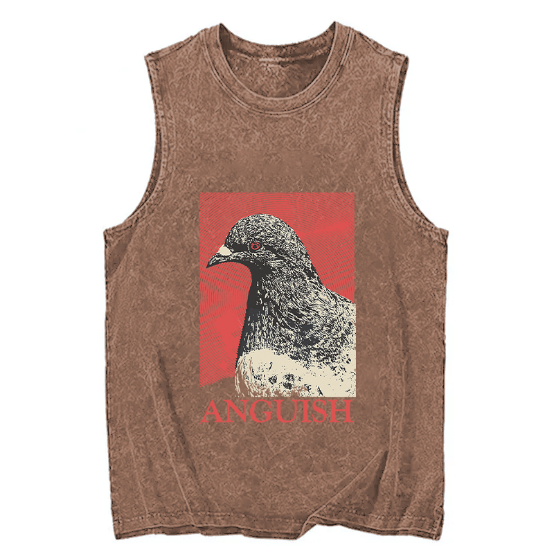 Modecanvas The Weight of Urban Anguish DTG Printing Washed Tank-modecanvas