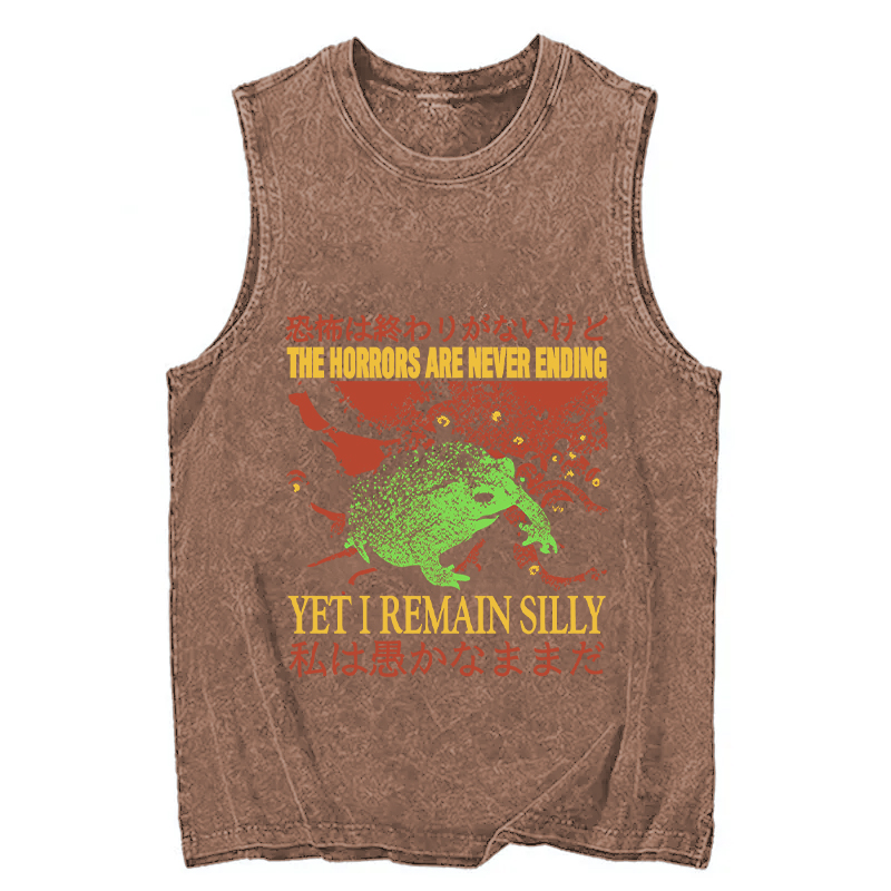 Modecanvas The Horrors are Never Ending DTG Printing Washed Tank-modecanvas