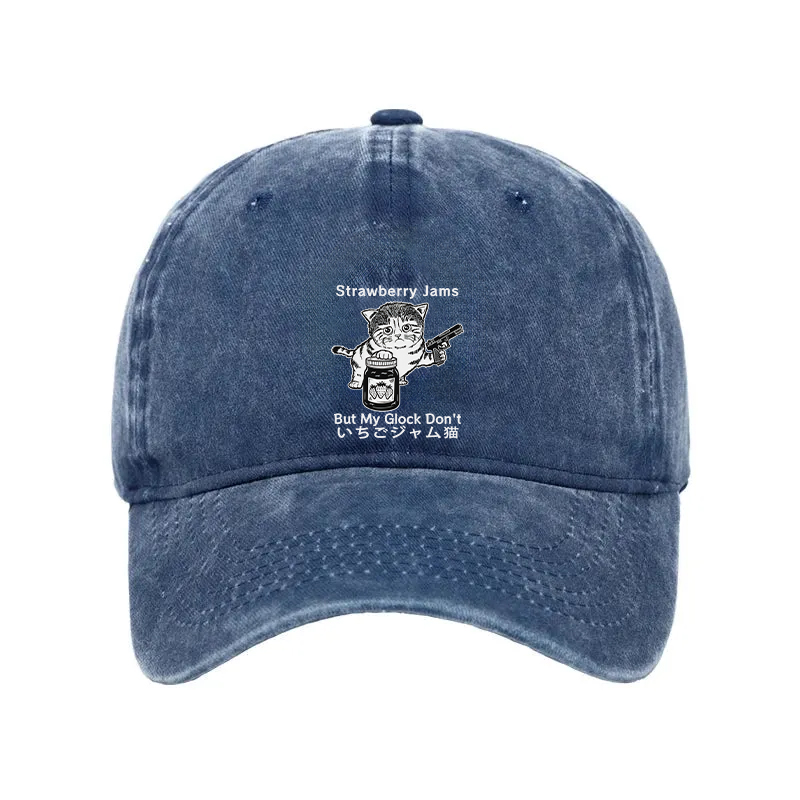 Modecanvas Strawberry Jam Cat Washed Cap-modecanvas
