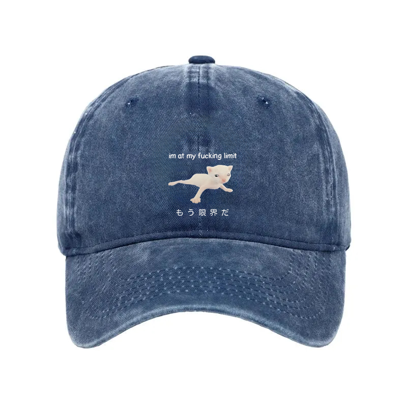 Modecanvas Cat Reaching Its Limit Washed Cap-modecanvas