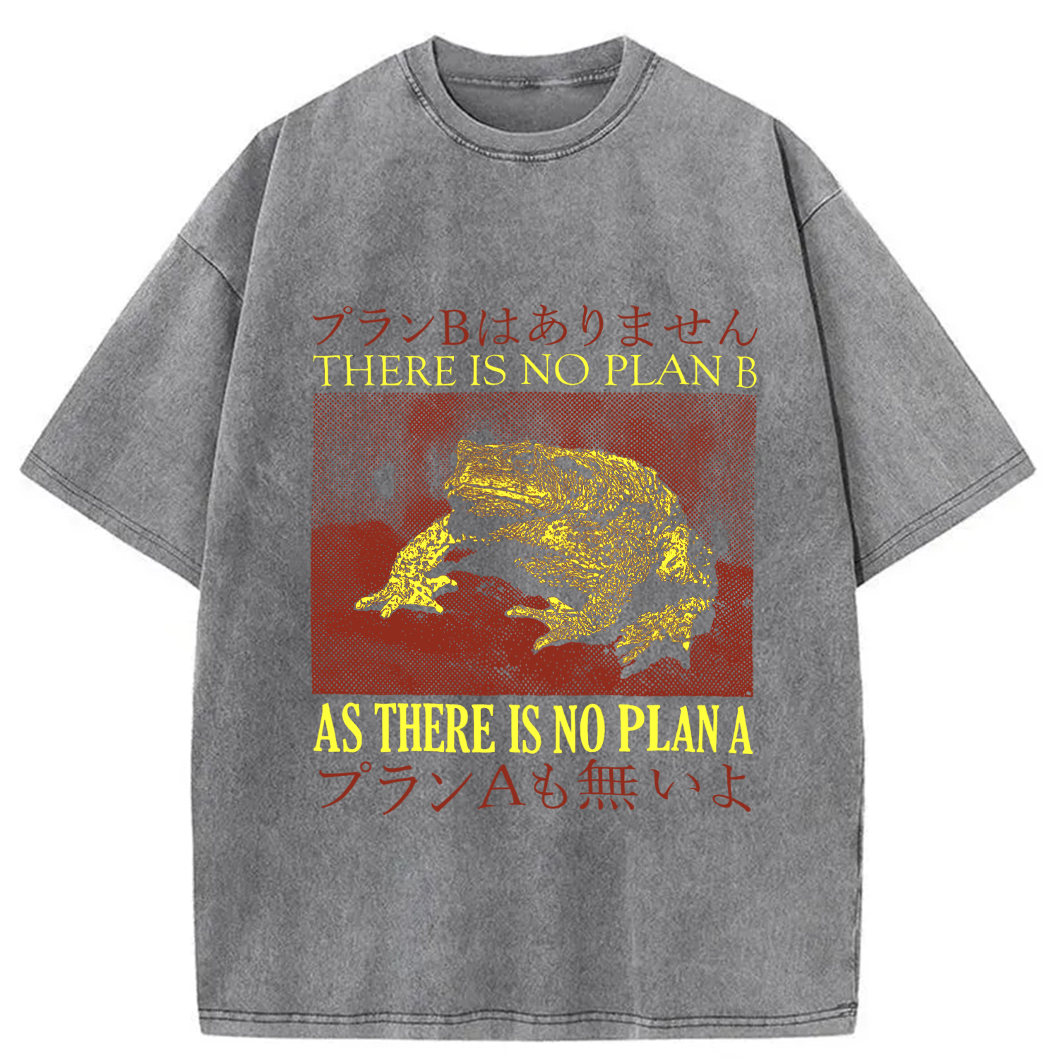 Modecanvas There is No Plan B As There is No Plan A DTG Printing Washed T-Shirt-modecanvas