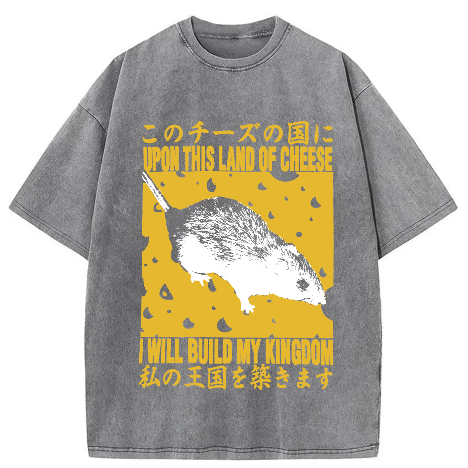 Modecanvas I Will Bulid My Kingdom DTG Printing Washed T-Shirt-modecanvas