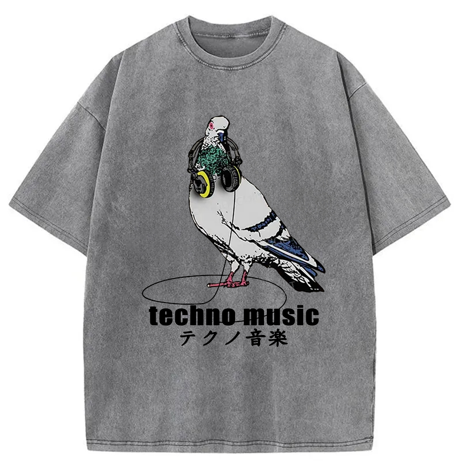 Modecanvas Techno Music Washed T-Shirt