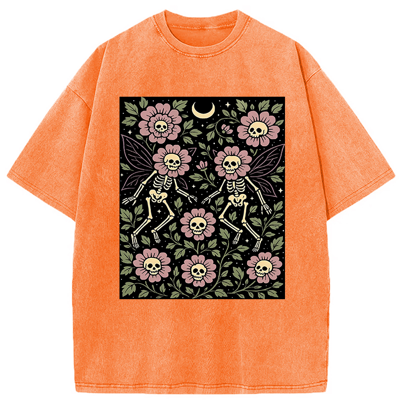 Modecanvas Skeleton Fairy Grunge Washed T-Shirt