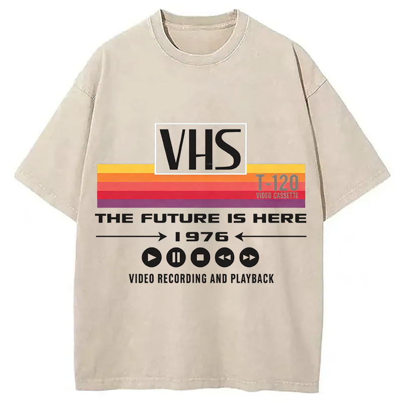 Modecanvas VHS Vintage Washed T-Shirt-modecanvas